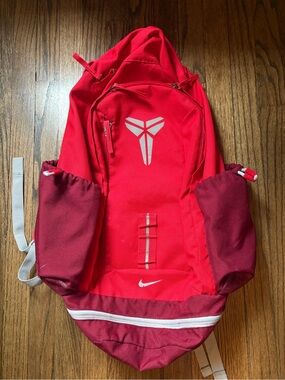 Nike Red and White Kobe Logo Backpack